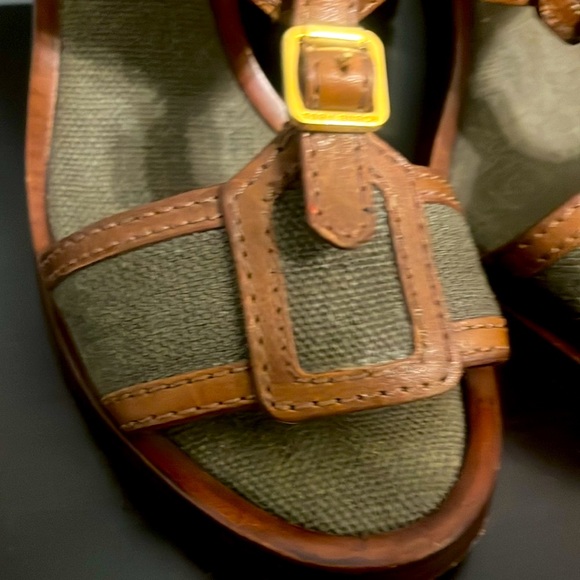 Tory Burch Open Toe Wooden Block Heel Slingback Shoes Size 8M - Picture 4 of 7